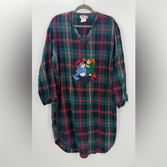 Vintage Y2K Disney Tigger Eeyore Pooh Characters Oversized Pajamas Nightgown - Picture 2 of 5